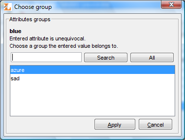 Group selection for a value
