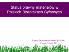 Status prawny materiałów w Polskich Bibliotekach Cyfrowych