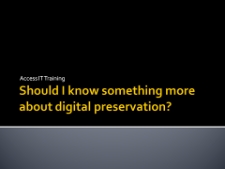 Should I know something more about digital preservation?