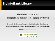 BioInfoBank Library – narzędzie dla naukowców i uczelni wyższych
