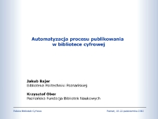 Automatyzacja procesu publikowania w bibliotece cyfrowej