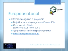 Działania projektu EuropeanaLocal w Polsce