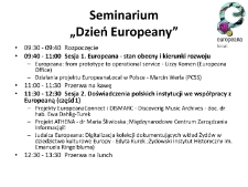 Seminarium Dzień Europeany - program