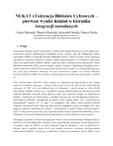 NUKAT i Federacja Bibliotek Cyfrowych – pierwsze wyniki działań w kierunku integracji metadanych