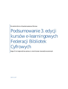 Podsumowanie 3. edycji kursów e-learningowych Federacji Bibliotek Cyfrowych