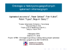 Ontologie w historyczno-geograficznych systemach informacyjnych