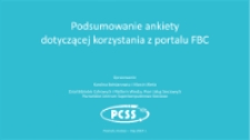 Podsumowanie ankiety dotyczącej korzystania z portalu FBC