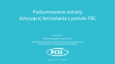 Podsumowanie ankiety dotyczącej korzystania z portalu FBC